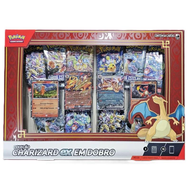 Pokémon TCG Box Charizard ex em Dobro Copag - Deck de Cartas
